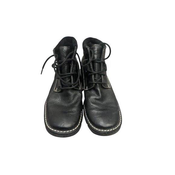 Vintage Cole Haan Country Womens Boots Black Leather  Round Toe Lace Up Size 5 - Picture 2 of 8